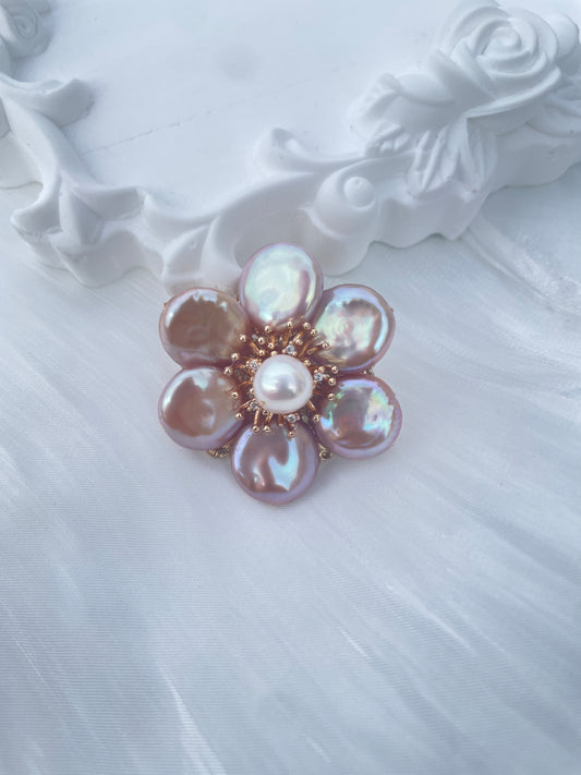 Broche&pendentif Florelle perle d‘eau douce
